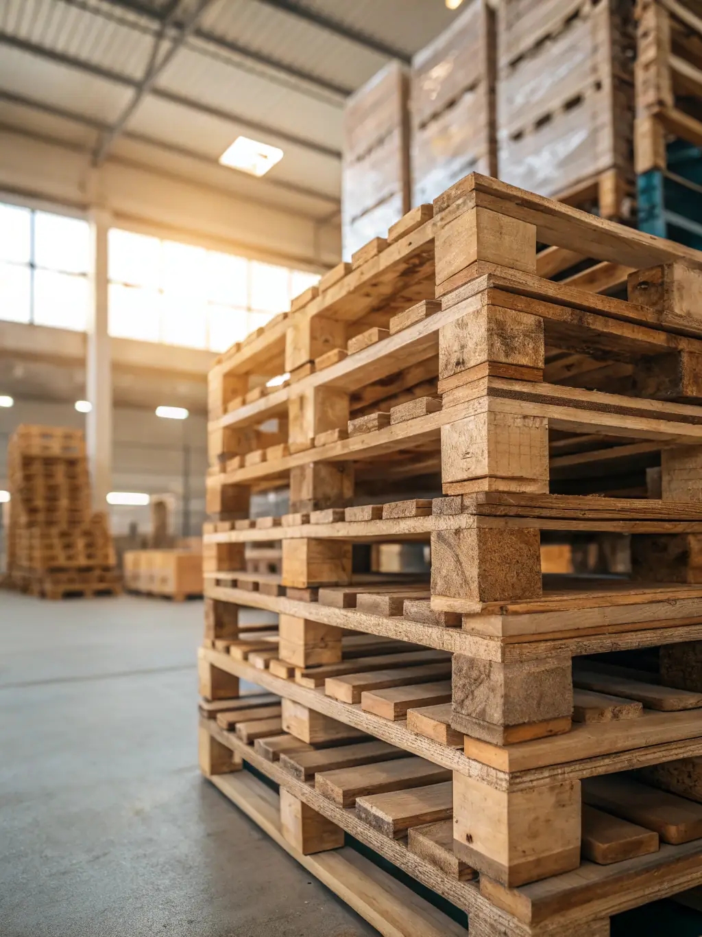 A pallet of packaged refurbished iPhones ready for shipment, emphasizing the efficiency and scale of TECHNOLOGIES MARION S.R.L.'s wholesale distribution services.