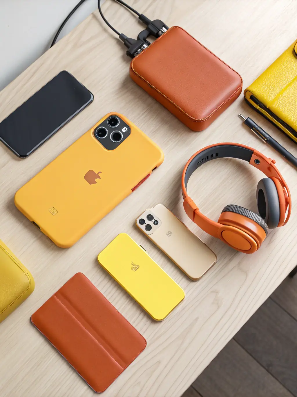 A neatly arranged stack of refurbished iPhone 11 Pros, showcasing their different color options and emphasizing the availability of bulk orders for wholesale clients.